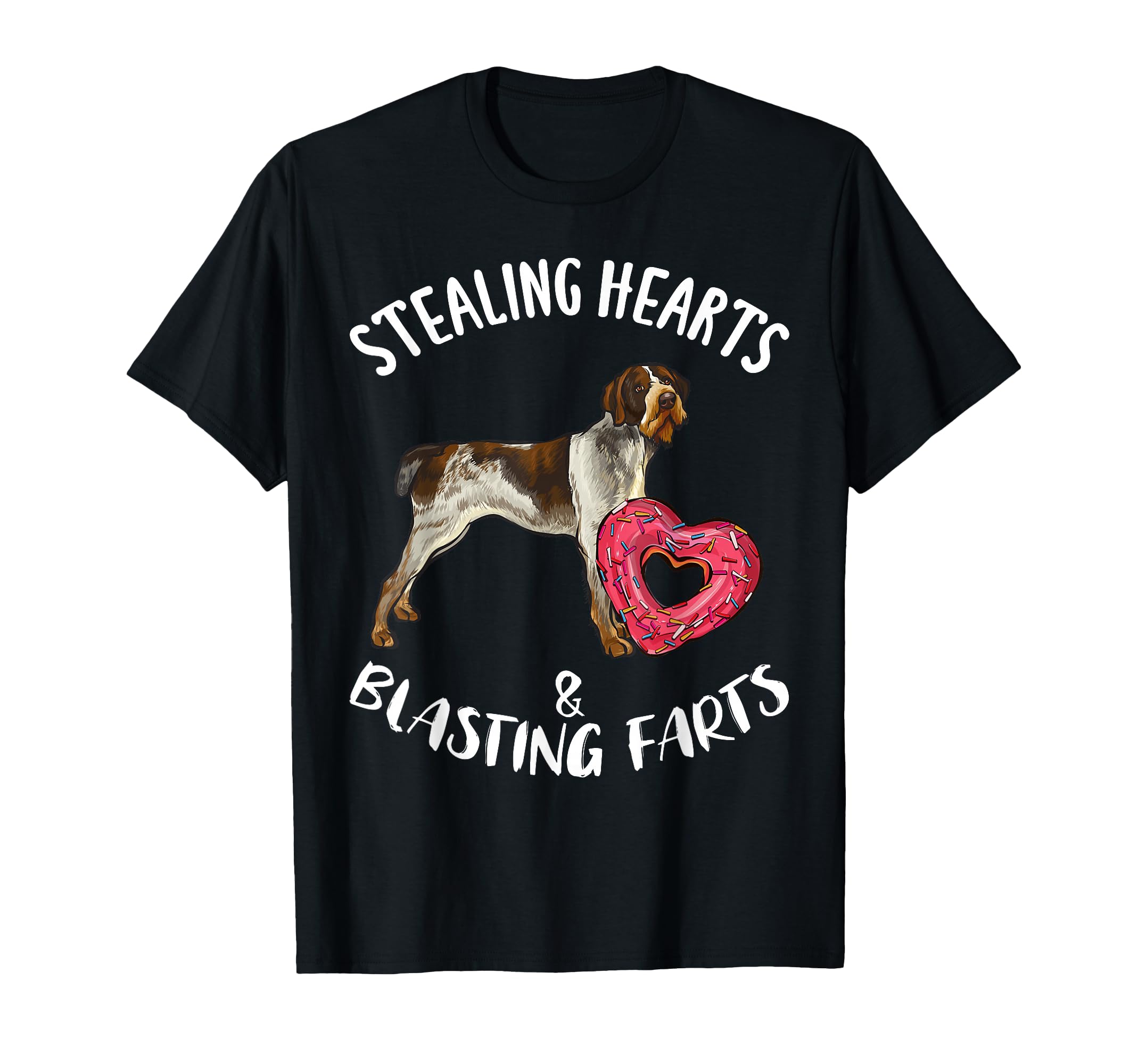 Stealing Hearts Blasting Farts German Wirehaired Pointer Dog T-Shirt
