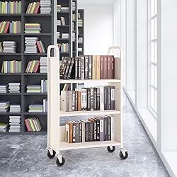 VEVOR Book Cart, 330 lbs Library Cart, 31.1" x