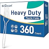 Plastic Forks 360 Count Heavy Duty Plastic Forks Bulk - 7 Inch Disposable Clear Forks for Daily Party Restaurant