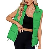 Century Star Puffer Vest for Women's Outerwear Vests Puffy Oversized 2024 Quilted Vest Tops Jackets Coat with Pockets