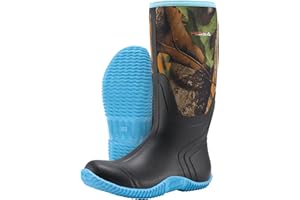 HISEA Women's Rain Boots, Knee High Rubber Boots Waterproof Insulated Neoprene Mud Boots, Anti-Slip Outdoor Work Boots for Hunting Gardening Farming Yard Working, Size 6-11