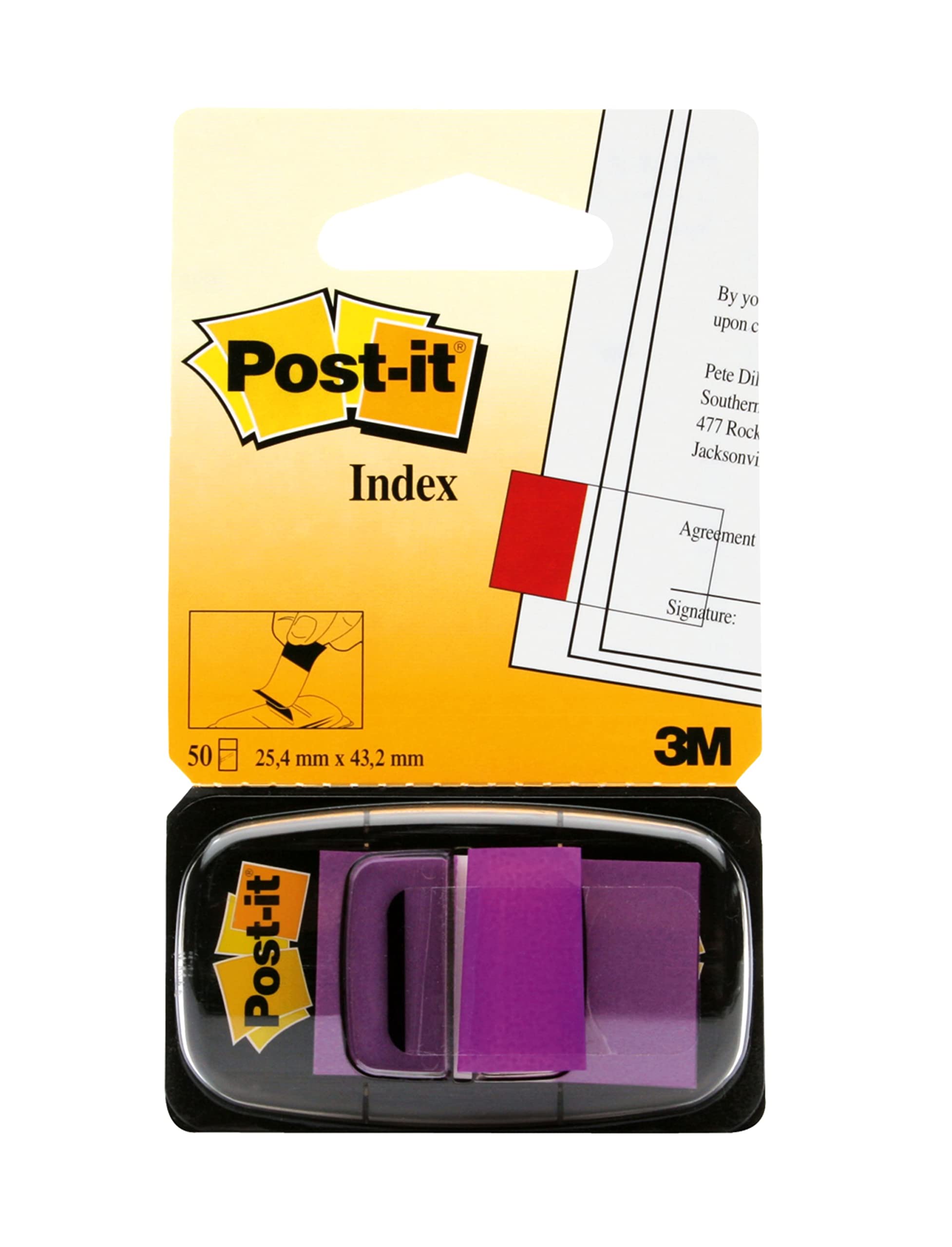 Post-it Flags, 50/Dispenser, 1 Dispenser/Pack,1 in Wide, Purple (680-8)