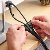 ZAVIA Cable Tidy Sleeve 10ft 1/2 Inch Braided Wire Cover for Computer TV Office view 6