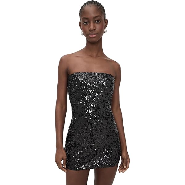Amanda Uprichard Women's Puzzle Strapless Mini Dress, Black White, XS at  Amazon Women's Clothing store