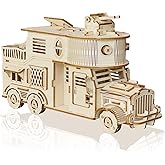 Foyucool 3D Wooden Puzzle for Adults, DIY Motor Home Model, Creative Assembly Model Building for Adults, DIY Assembly Puzzle, Woodcraft Kit for Christmas Day