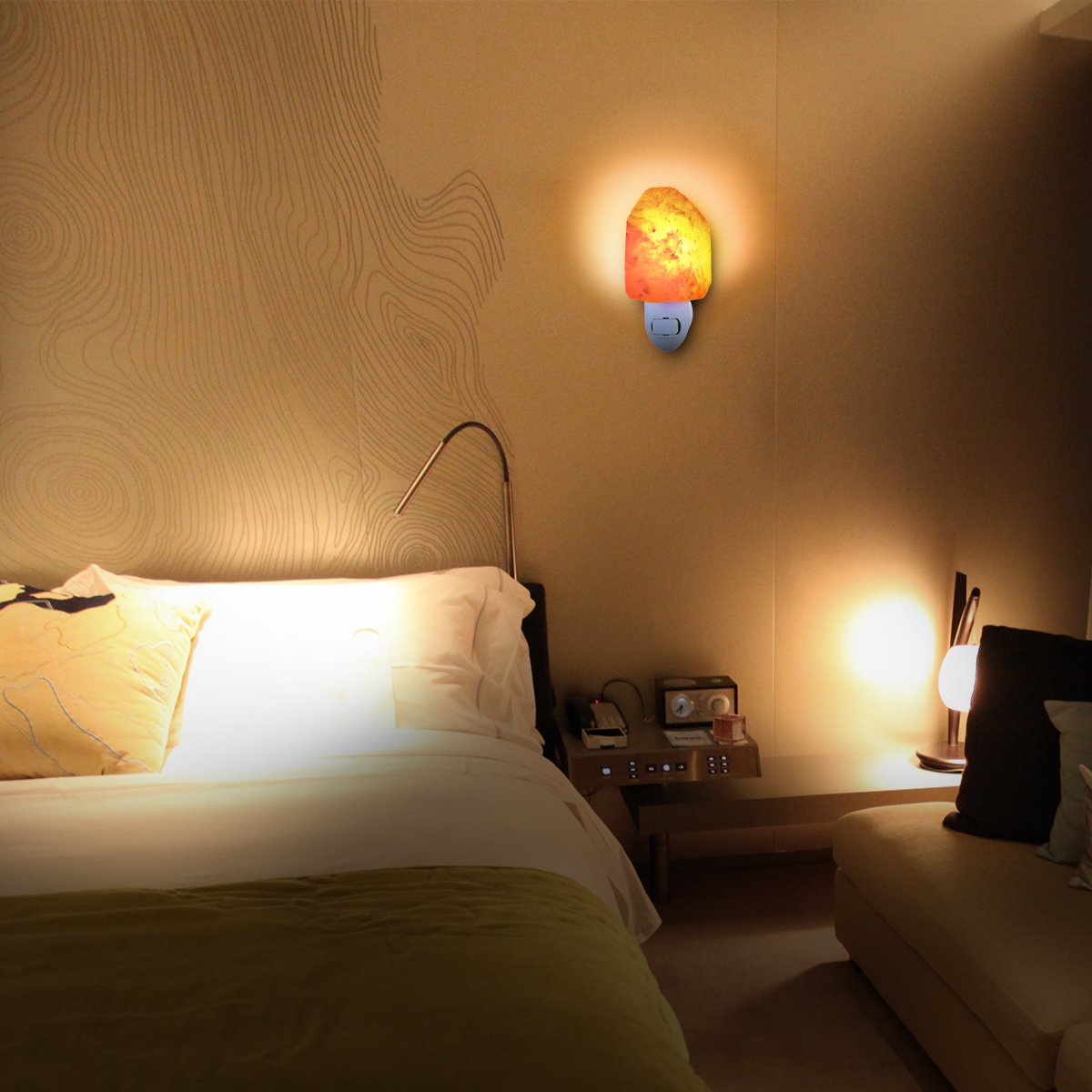 SDlife Salt Lamp Home Decor Night Light With Wall Plug (A)