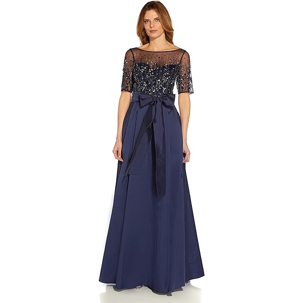 Adrianna Papell Beaded Mesh Long Dress, Green Slate, 4 at Amazon Women's Clothing store Adrianna Papell Beaded Mesh Long Dress, Green Slate, 4 at Amazon Women's Clothing store