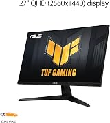 ASUS TUF Gaming VG27AQ3A 27" QHD 180Hz Fast IPS Gaming Monitor ELMB Sync G-Sync view 2