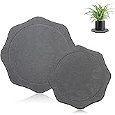 DOVORSY Plant Saucers Instant Dry Diatomaceous Earth Stone Plant Trays Absorbent Durable Flower Pot Saucers for Indoor & Outdoor Use, Keep Floors and Counters Clean and Dry(Large & Small,Octagon)