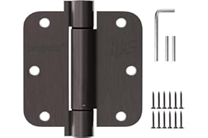 OMANSKO 2 Pack Self Closing Door Hinges 3.5 inch Oil Rubbed Bronze Door Hinges Spring Loaded Auto Close Hinges 5/8'' Radius Corners Adjustable Tension for Interior Door 3 1/2 Auto Self-Closing Hinge