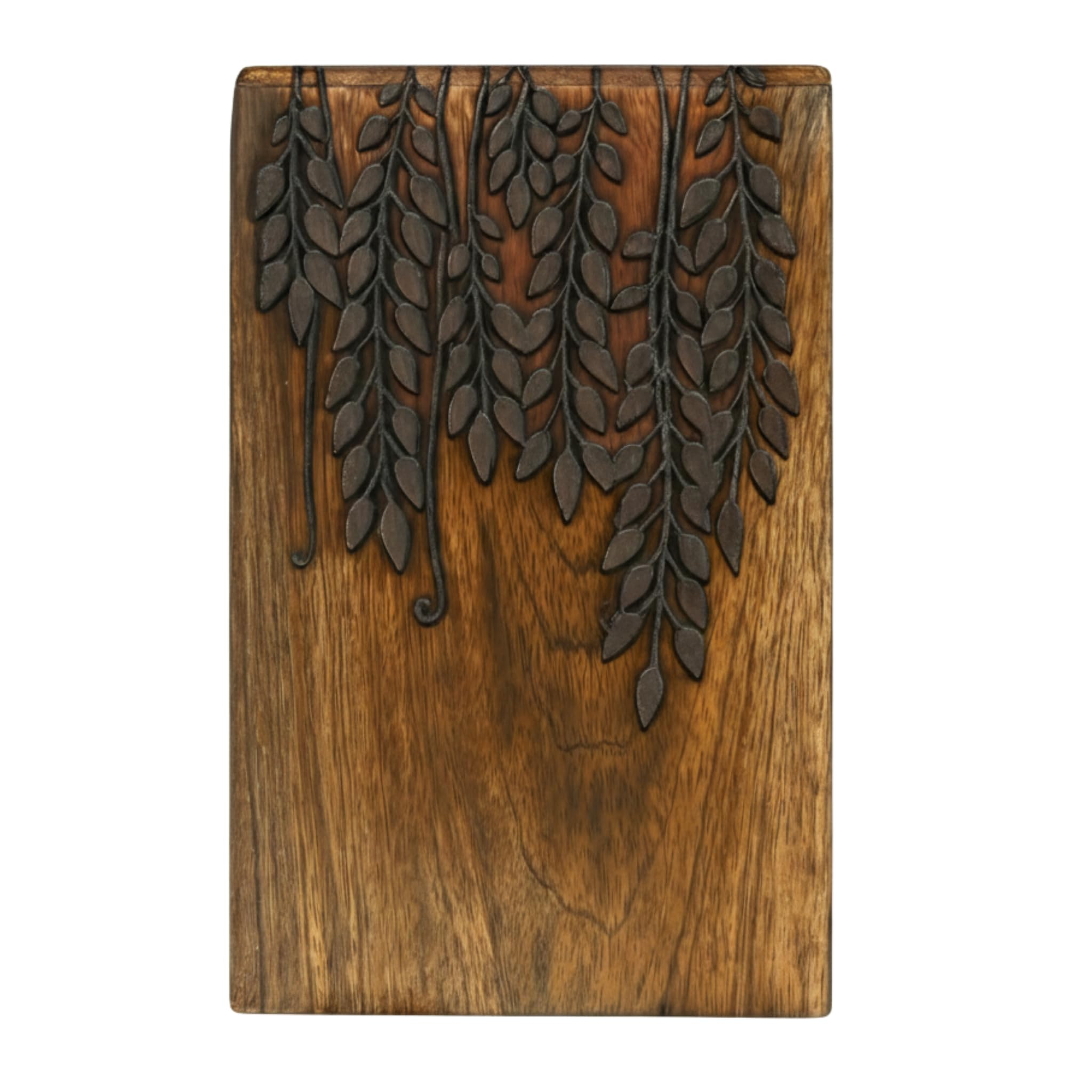 SOULURNS Falling Leaves Wooden Urn for Human Ashes – Large Hand Carved Wood Cremation Box for Adult Male & Female – Decorative Memorial Burial Urns for Home or Cemetery – 200 lbs Capacity Image