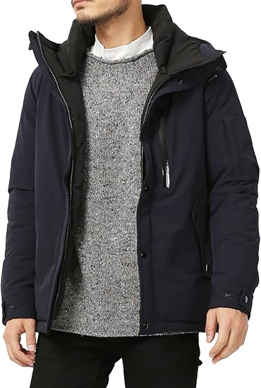 Amazon ガルバナイズ ジャケット ダウンジャケット ダウン ストレッチ メンズ ネイビー 44 コート ジャケット 通販