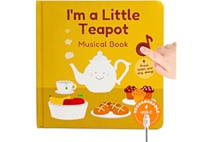 Cali's Books I'm a Little Teapot Music Book for Toddlers 1-3 Years Old - Food Musical Books, Interactive Baby Sound Book, Singing Toy for Children Girls, Learning Song Toys for Toddler Boys