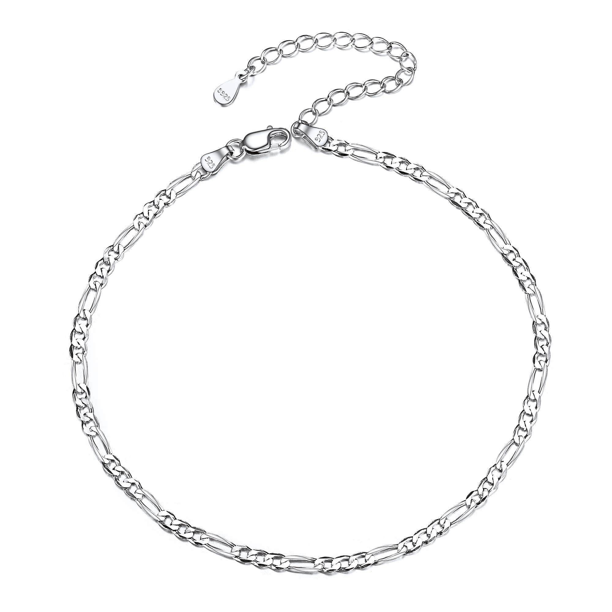 ChicSilver Figaro Chain Anklet for Women 925 Sterling Silver Ankle Chain Foot Jewelry