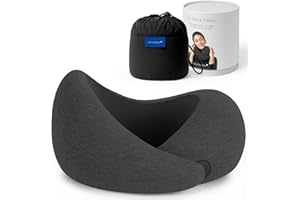 OSTRICH PILLOW Ostrichpillow Go Neck Pillow, Travel Pillows for Airplanes, Premium Memory Foam Travel Pillow, 360º Ergonomic Design, Asymmetrical Sides, Travel Bag Included, Washable Modal Cover