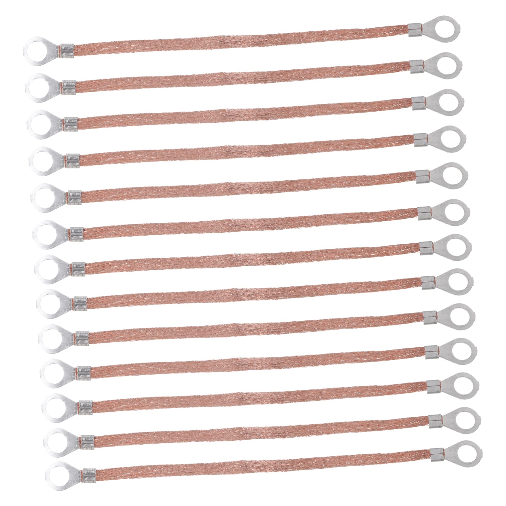 UKCOCO 100pcs Copper Braided Ground Strap Earth Bonding Wire Engine Ground Strap Ground Cable Wire Cable Ground Strap Automotive Metal Cable Ground Wire Braided Cable Metal Yellow