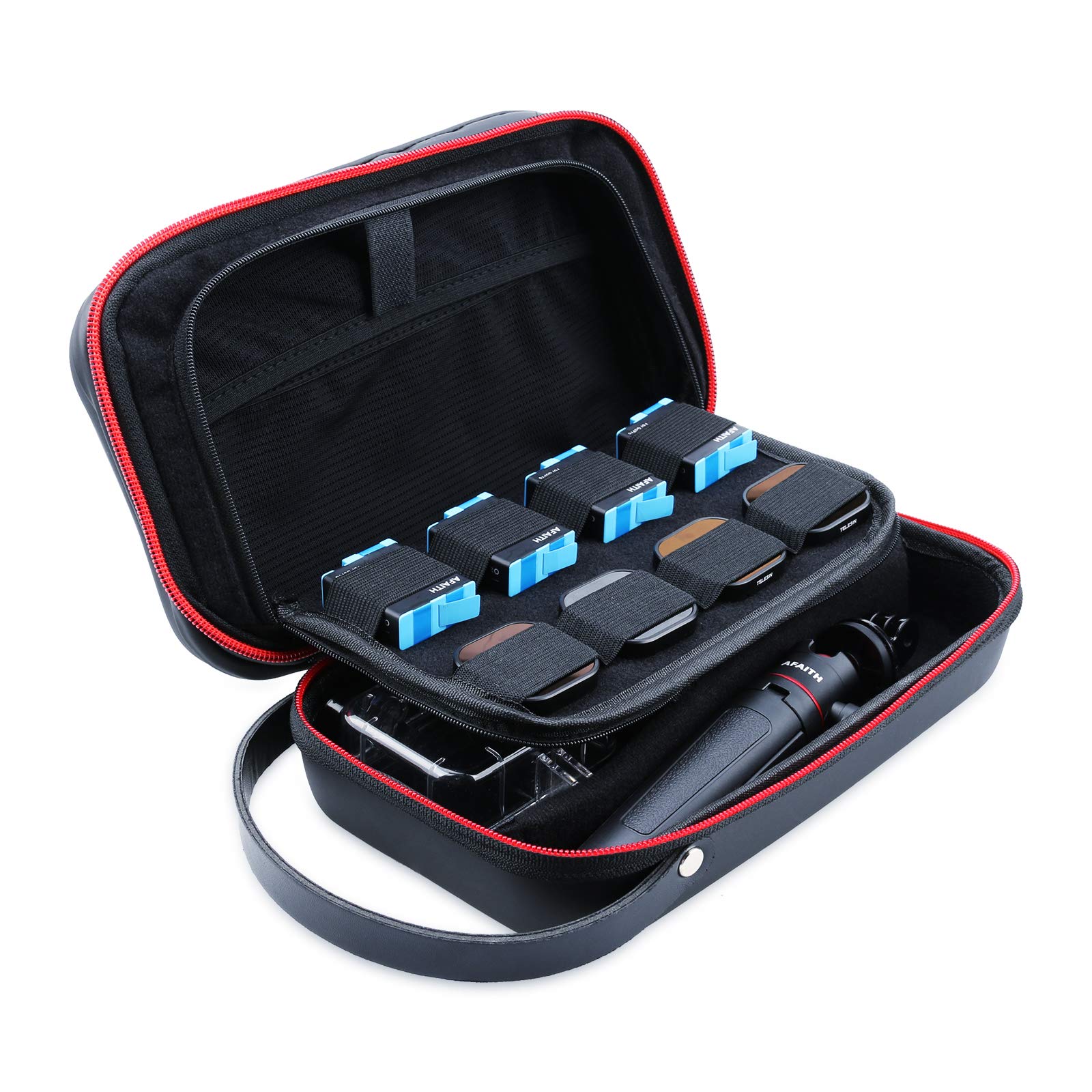 AFAITH Large Carry Case for GoPro,Portable Waterproof Travel Action Camera Case Adjustable Space Storage Bag for GoPro Hero 13 12 11 10 9 8 7 6 5,DJI Osmo Action 5Pro/4/3 Insta360 Accessories