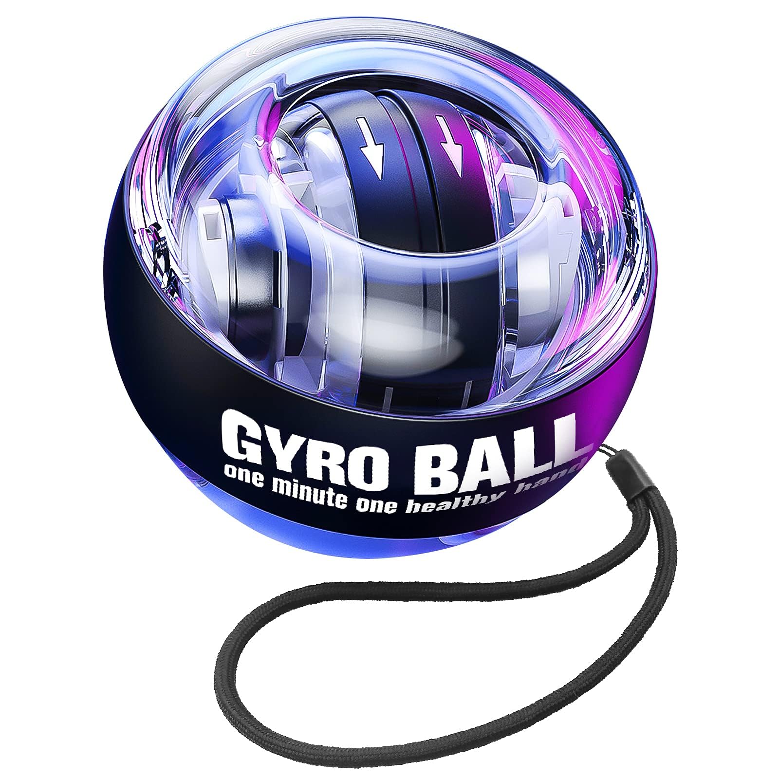 Cretee Wrist Trainer Ball Auto-Start Wrist Strengthener Gyroscopic Forearm Exerciser Gyro Ball for Strengthen Arms, Fingers, Wrist Bones and Muscles (Blue)