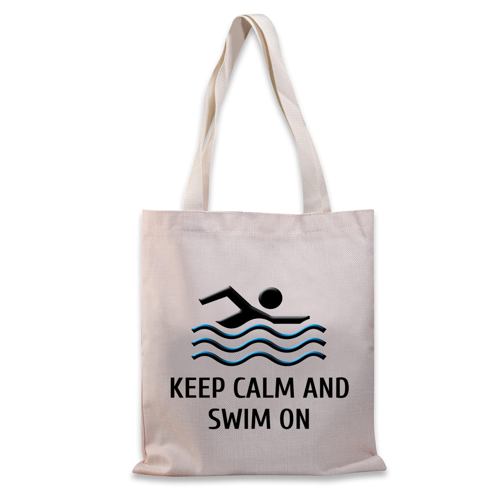 Swimming Tote Bags For Women Pool Lover Swimmer Gift Keep Calm And Swim On Swim Team Gift (Calm swim TG)