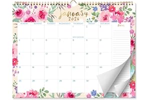 S&O Watercolor Floral Wall Calendar from January 2026-June 2027 - Tear-Off Monthly Calendar - 18 Month Academic Wall Planner 