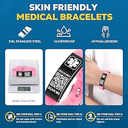 Theluckytag Medical Bracelets for Men Women with QR