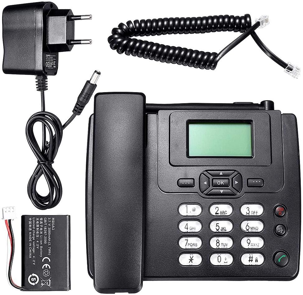 humflour Office Desk Phone,HOT Fixed Wireless GSM Desk Phone SIM Card 2G Mobile Home Desktop Telephone 7.5"x6"x2.8" Black