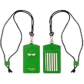 Kate Spade New York ID Badge Holder with Lanyard, Vegan Leather Slim Card Wallet, Name Tag Case for Work, School, or Travel, Dragonfly Flight
