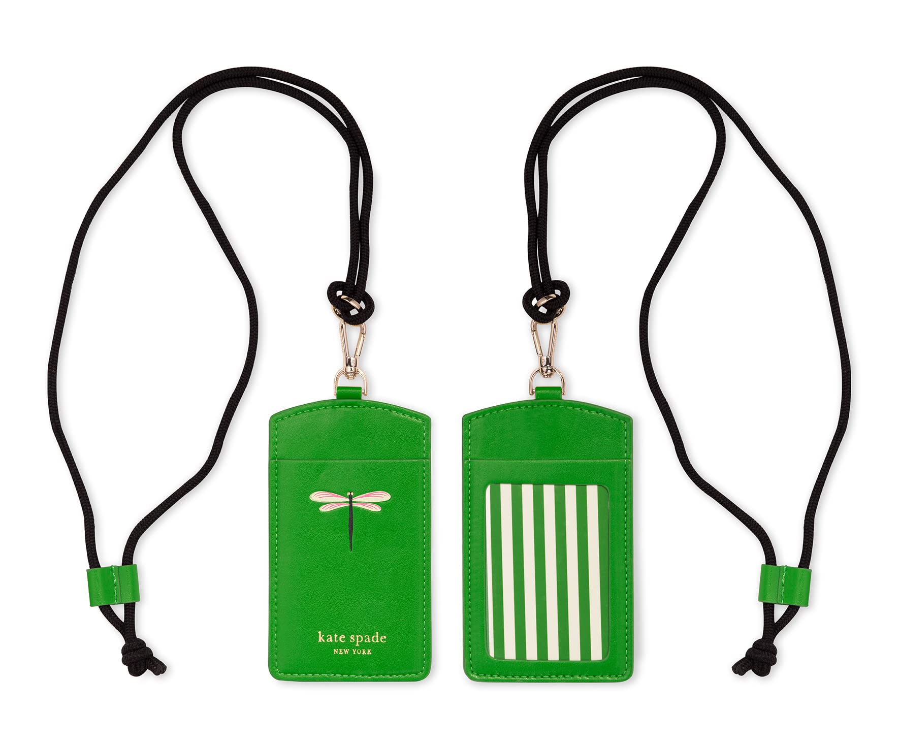 Kate Spade New York ID Badge Holder with Lanyard, Vegan Leather Slim Card Wallet, Name Tag Case for Work, School, or Travel, Dragonfly Flight โ image 1