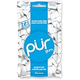 PUR 100% Xylitol Simply Pure Natural Flavored Chewing Gum, Sugarless Peppermint, Aspartame and Gluten Free, Vegan &amp; Keto Friendly, Healthy, Low Carb, 72 Count