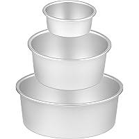 8 Inch Cake Pan, McoMce 3 Pack (4"/6"/8") Round Cake Pans, Performance Aluminum, Nonstick & Leakproof Set with 8 Inch, 6…