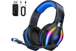 Fachixy FC100 Wireless Gaming Headset with Microphone for PS5, PS4- Gamer Headset with Mic - Bluetooth Headphones with 50Hrs Battery Life - for PC, Mac, Tablets, Switch and Smartphones