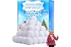 CZWZ 50 PCS Snow Balls for Kids Indoor,2.8 Inch Artificial Soft Fake Snow Ball Set with Boxes,Indoor Snowball Fight Set for Parent and Child Winter Throwing Games Christmas Family Party Favor Decorations