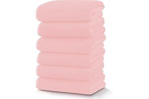 TENSTARS Silk Hemming Hand Towels for Bathroom - Quick Drying - Ultra Soft Microfiber Absorbent Towel for Bath Fitness, Gym, Shower, Hotel, and Spa - 16x28 Inch | Set of 6, Pink