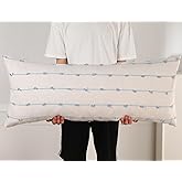NUYECY Extra Long Body Pillow case 12 x 48 Inch,Striped Pattern Boho Decorative Long Lumbar Throw Pillow Cover,Large Body Pillow Cover for Bed Sofa Couch Farmhouse,Light Blue