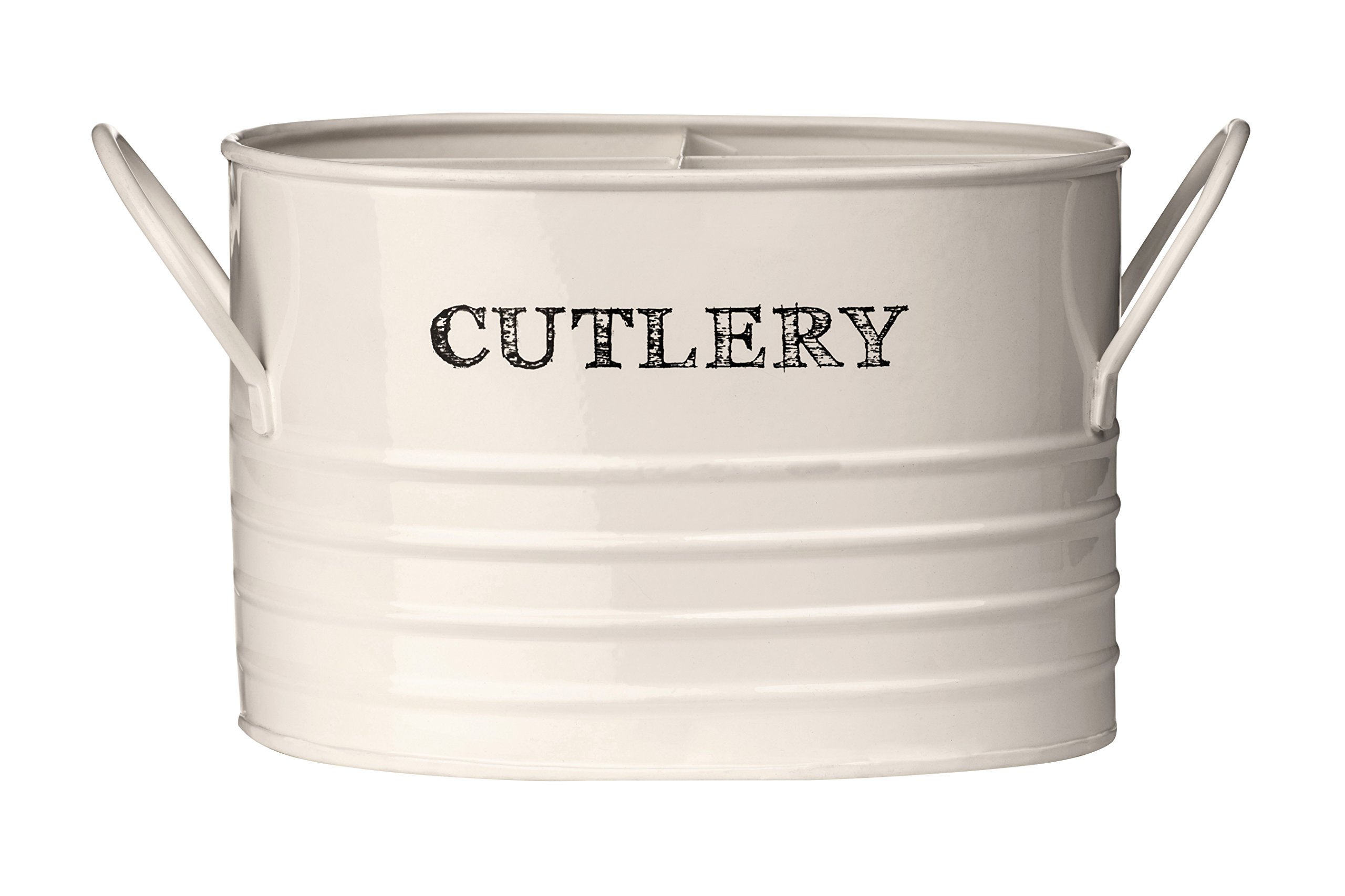 Premier Housewares Cutlery Organiser / Utensils Holder / Cutlery Holder / Kitchen Utensils Holder / Metal Cutlery Caddy - White