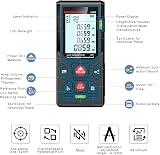 HANMATEK LM50 165ft/50m Laser Distance Meter with 2 Bubble Levels IP54 Backlit view 2