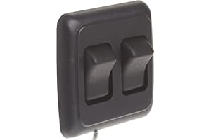 JR Products 12235 Black Double SPST On-Off Switch with Bezel