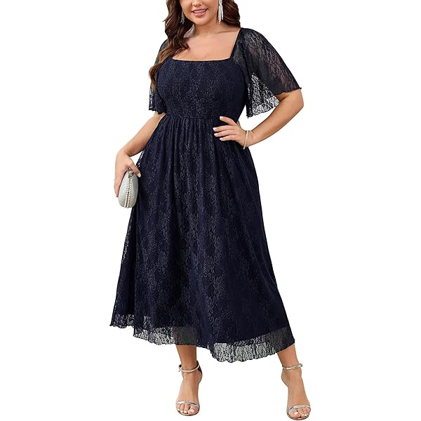 Casual Maxi Dresses Plus Size Zalora Basic Dress IVERIRMIN Women's Plus  Size Embroidered Floral Lace Sleeve Dress Elegant Half Sleeve Crew Neck  Loose Midi Dresses At Amazon Women's Clothing Store