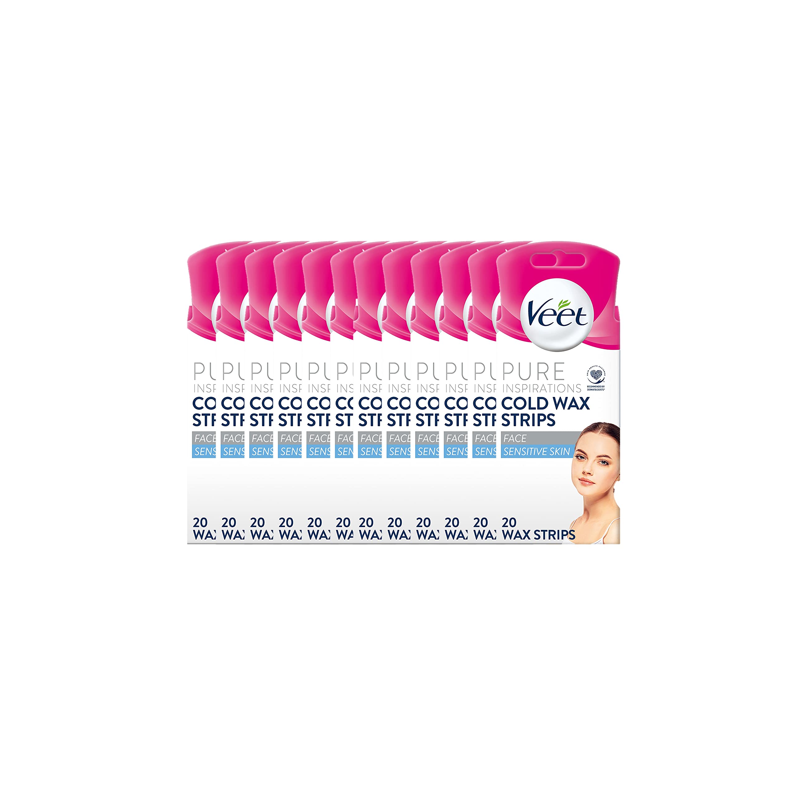 Veet Pure Cold Wax Strips Face 20S x 12