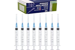 XUANDA 50Pack 3ml Syringes Individual Package 23g Suitable for Industrial, Scientific, Measuring, Pet Feeding