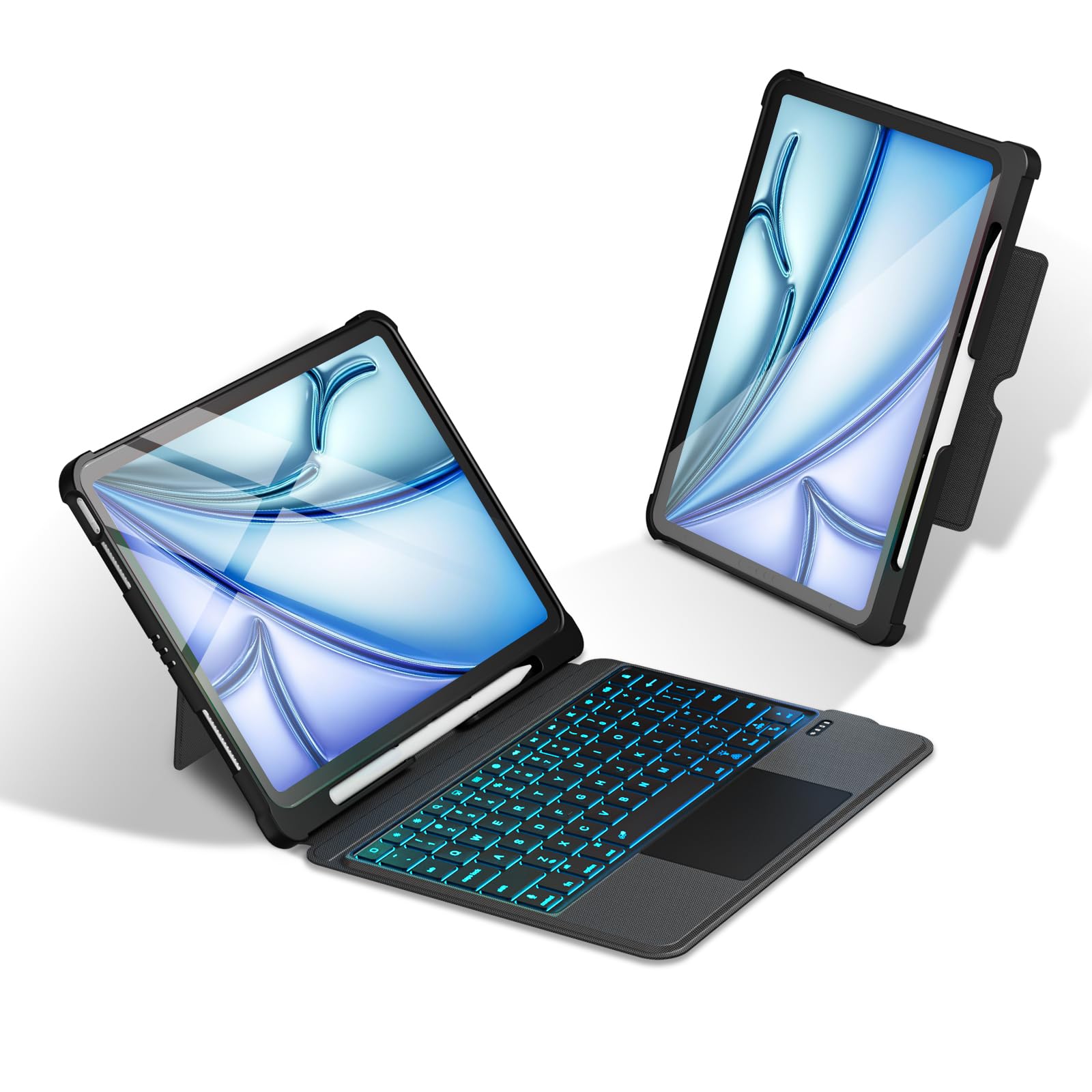 Photo 1 of ****FINAL SALE NOT RETURNS****Yo Omikamo for iPad 10th Generation Case with Computer Keyboard, 7 Color Backlit Magnetic Wireless Keyboard for iPad 10th Gen 10.9 in, Multi-Touch Trackpad, Pen Holder, 2 Bluetooth Device Connection