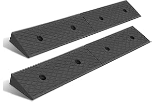 DNA MOTORING 2pcs 2" Rise Rubber Curb Ramp Heavy Duty Loading Driveway Ramp Threshold Ramp 38.6 in L x 5.9 in W x 2 in H for Loading Dock, Warehouse, Wheelchair, Motorcycles, Cars, TOOLS-00643
