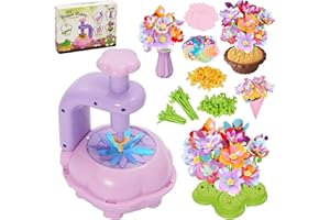 Art Crafts Kit for Kids Ages 4-8, Flower Market Toys Build Your Fabric Flower Bouquets Toys, Educational Christmas Birthday G