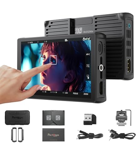 Portkeys Monitor de campo de câmera PT6, tela sensível ao toque de
