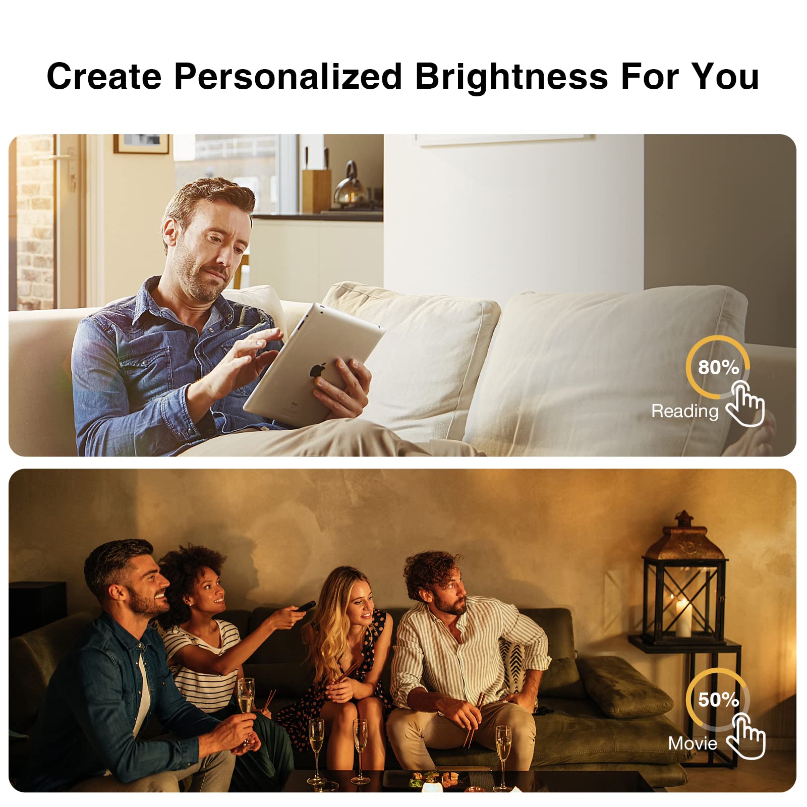 ORVIBO Matter Smart Dimmer Switch, Works with Apple Home, Alexa & Google Home, w/Weather Display, Energy Monitoring, Single Pole, Neutral Wire Required