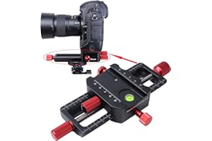 ISHOOT Universal 150mm Macro Focusing Rail Slider Close-up Shooting Head Camera Support Bracket Holder with Arca-Swiss Fit Clamp and Quick Release Plate in Bottom for Tripod Ballhead
