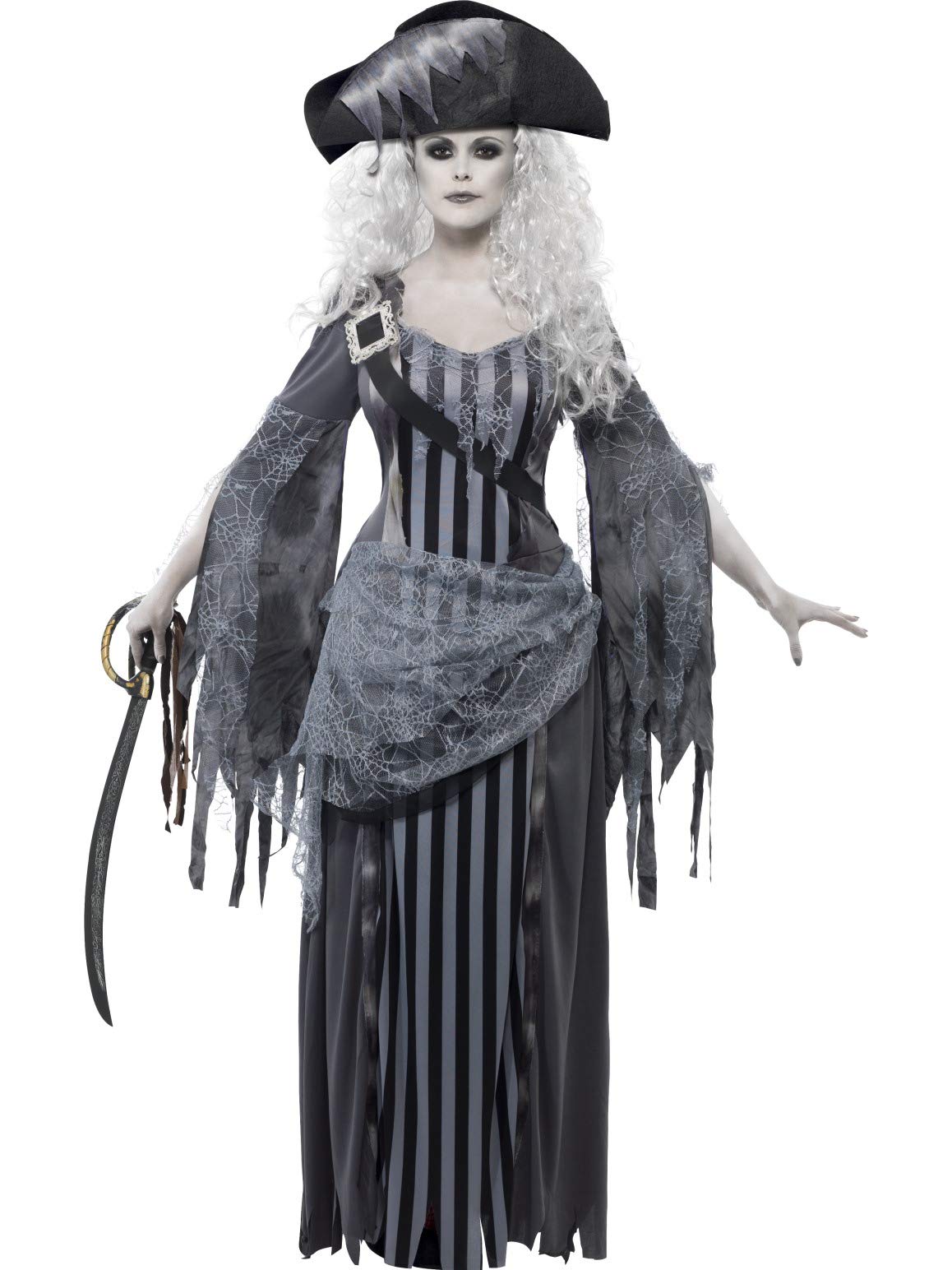 Smiffys Ghost Ship Princess Costume Dress & Hat, Fancy Dress, Adult Dress Up Costumes