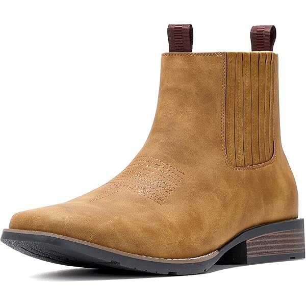 Amazon.com | JASONSTAR Cowboy Boots for Men Square Toe, All