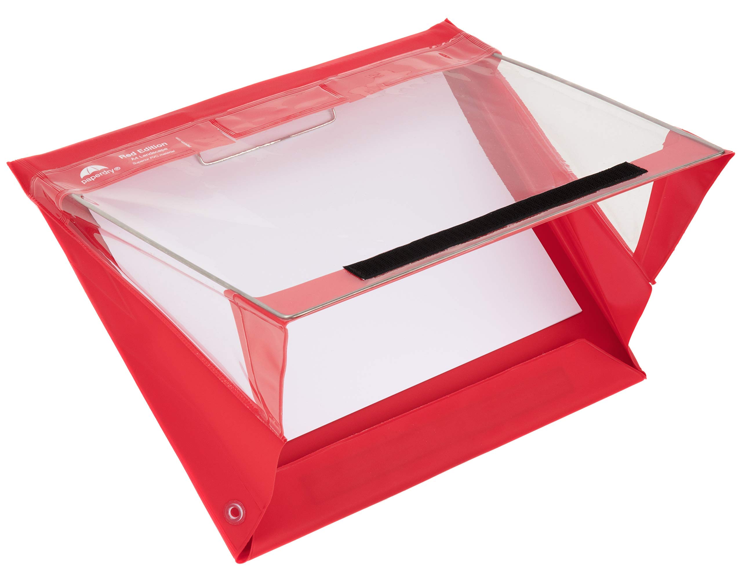 Waterproof Clipboard A4 Landscape by Paperdry, Red, Superior PVC Plastic with Cold Protection, Outdoor Covered Clip Board with Storage, A4 Waterproof Document Holder