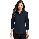 Port Authority Women's 3/4-Sleeve Easy Care Button-Down Shirt